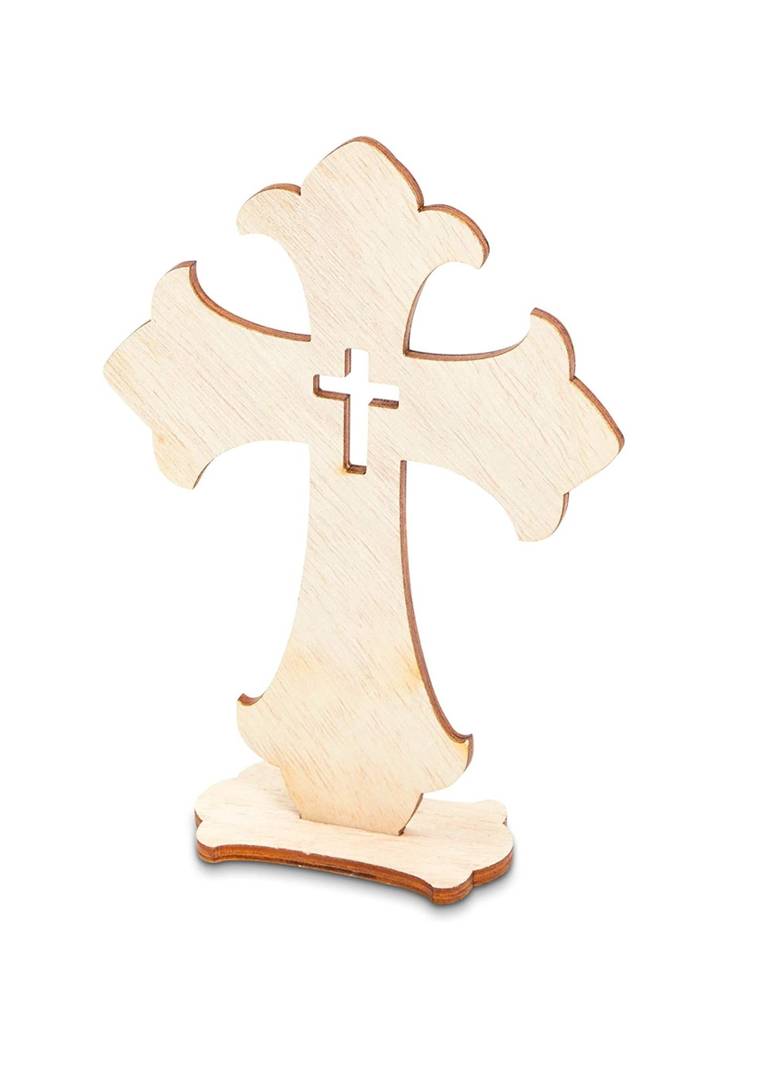 Christian Cross Wooden Laser Cut Decoration