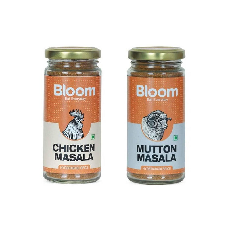 Bloom Foods Hyderabadi Chicken Masala + Hyderabadi Mutton Masala Combo (125g + 125g) - Premium Spices - Price Incl. Shipping
