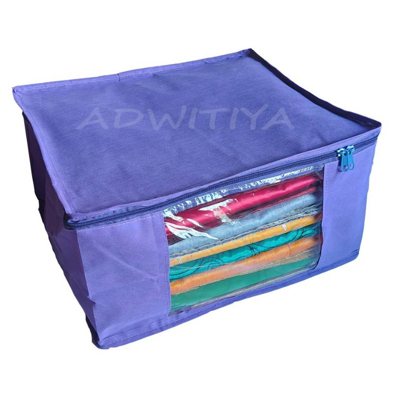 Set of 12 - Plain Large Nonwoven Saree Cover - Purple