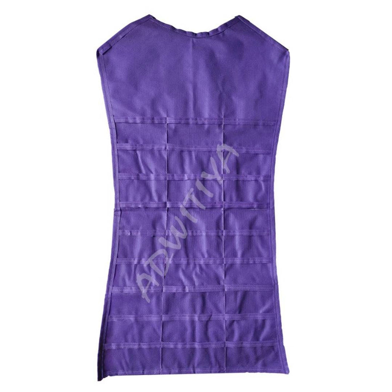 Set of 2 - Nonwoven Dress-Shaped Hanging Organizer - Black & Purple