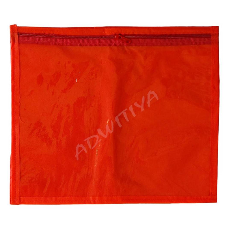 Set of 6 - Single Nonwoven Saree Cover - Red & Beige