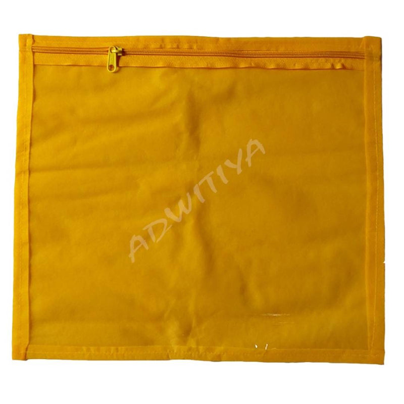 Set of 12 - Single Nonwoven Saree Cover - Red & Yellow