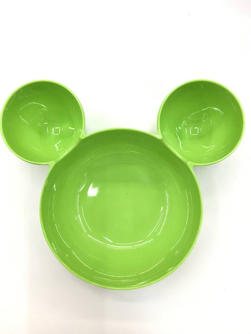 Kids Attractive Plastic Sectioned Feeding Mickey Plate  - Pack Of 3 - Assorted Colors