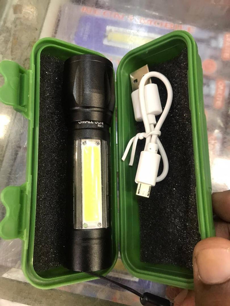 Torch - USB Charge Zoomable LED Torch Light ( 500 Meter Range) Pack of 1