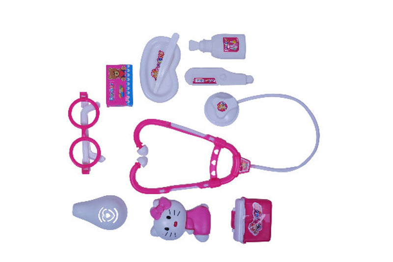 HELLO KITTY DOCTOR SET WITH MULTI PRINTED MASK & MULTI COLOR TORCH LIGHT FREE