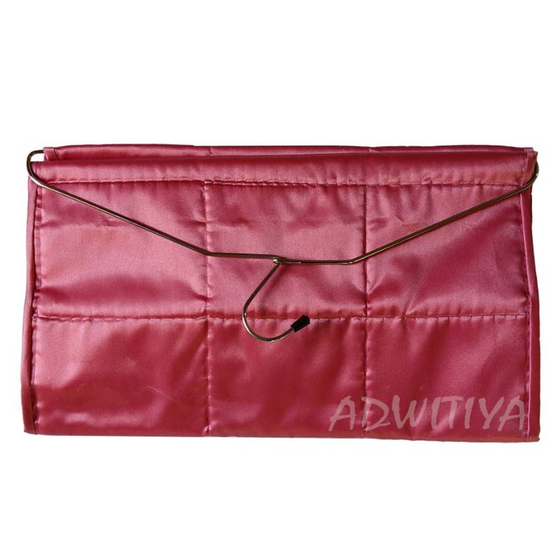 Set of 2 - Satin 13 Pockets Hanging Organizer - Pink