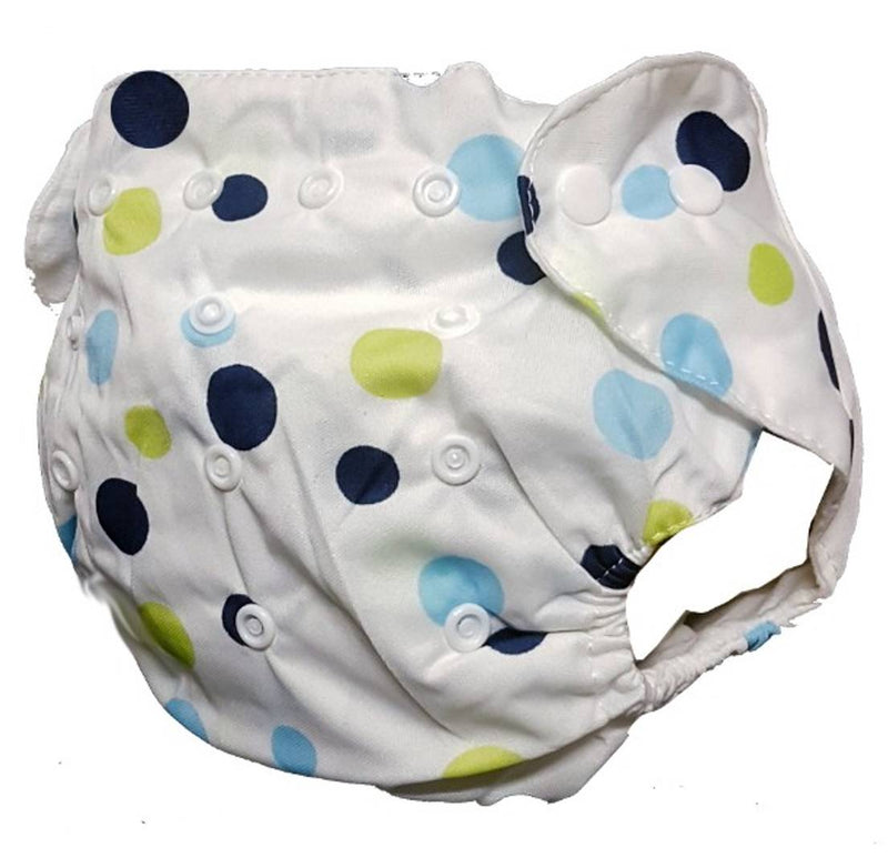 Printed Washable Reusable Button Pocket Cloth Diaper With 4 layered Insert- Pack Of 2(Green Dots , Rabbit)