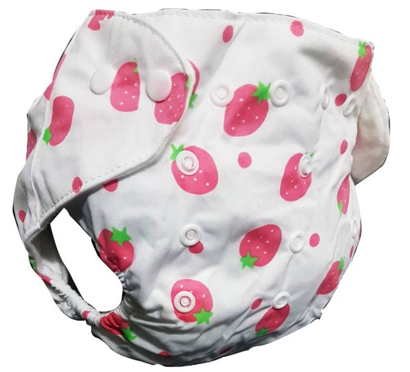 Printed Washable Reusable Button Pocket Cloth Diaper With 4 layered Insert- Pack Of 2(Green Dots , Rabbit)