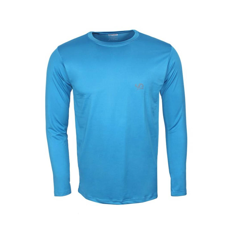 Stylish Blue Dry Fit Solid Sports Tee For Men