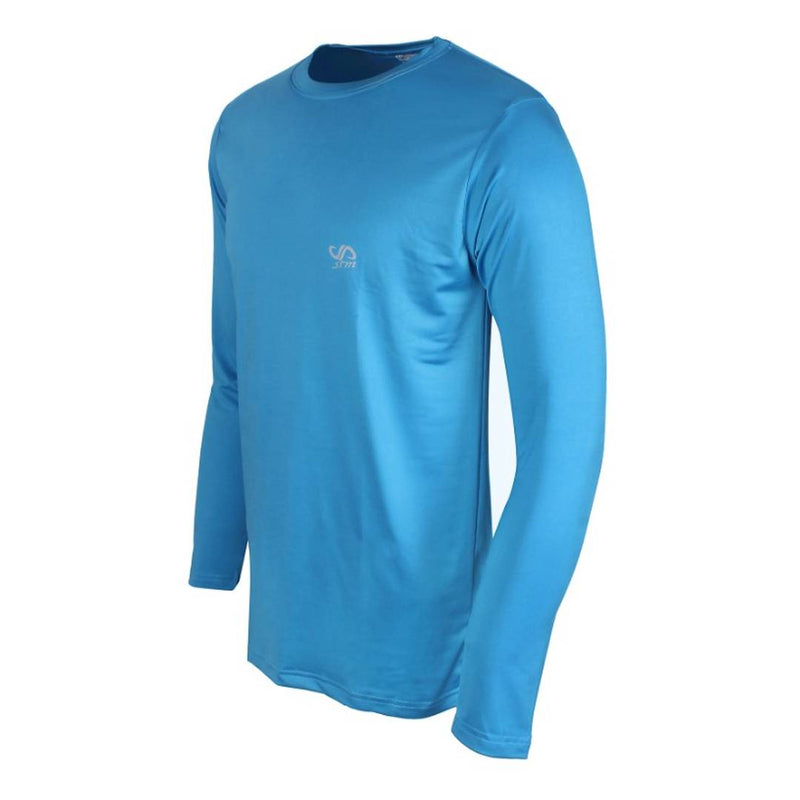 Stylish Blue Dry Fit Solid Sports Tee For Men