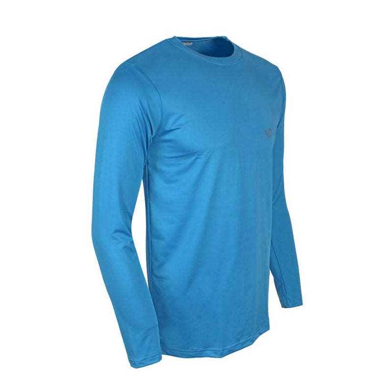 Stylish Blue Dry Fit Solid Sports Tee For Men