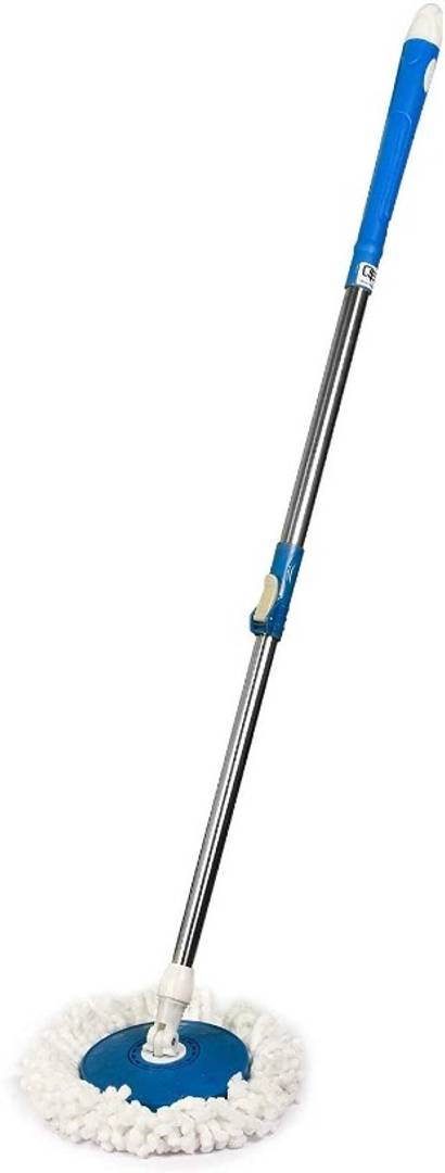 Stainless Steel and Plastic Mop Rod Stick with 360 Degree Rotating Pole with 2 Refills Set (Standard Size, Multicolour)