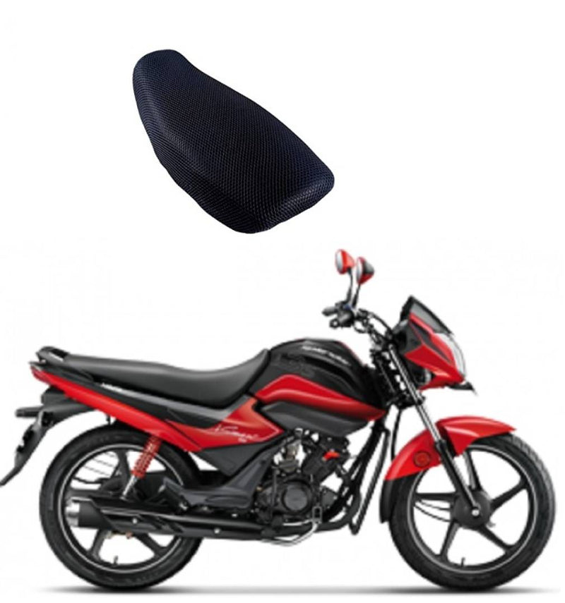 Black Mesh Nylon Bike Seat Cover For HERO Splender ismart