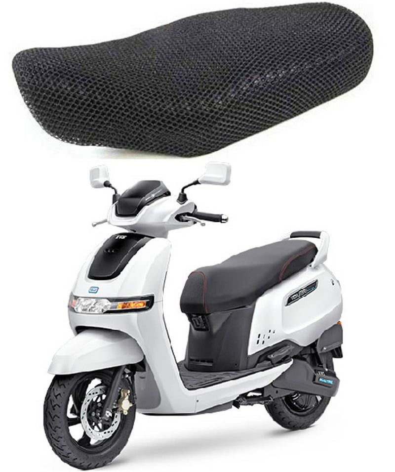 Black Mesh Nylon Bike Seat Cover For TVS iQube