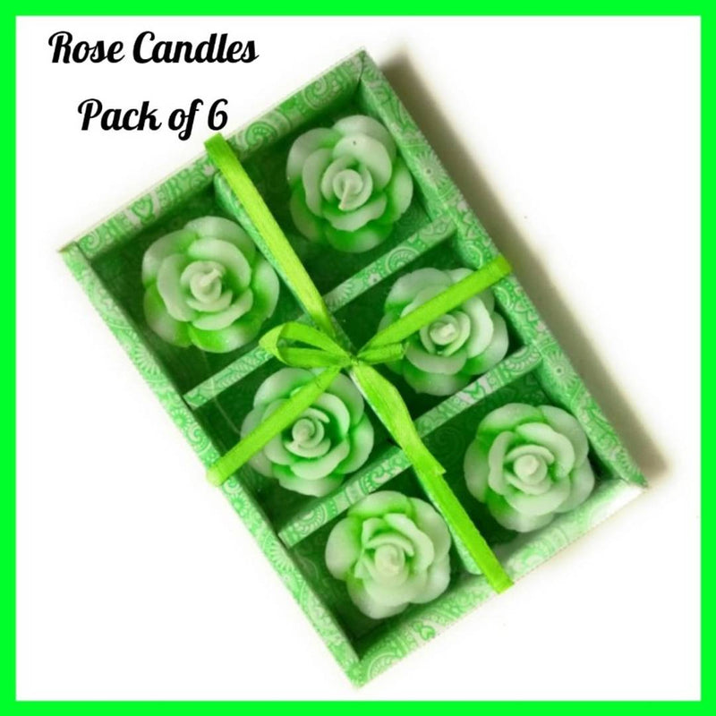 Rose Candles for Decoration-Pack of 6