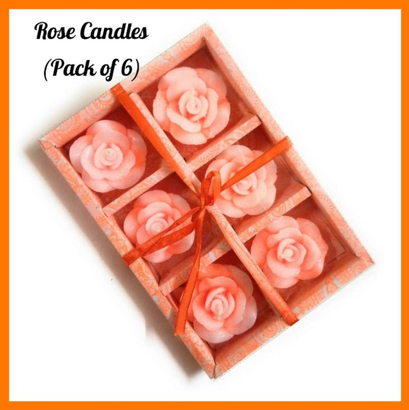 Rose Candles for Decoration-Pack of 6