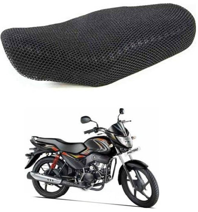 Black Mesh Nylon Bike Seat Cover For Mahindra Penturo