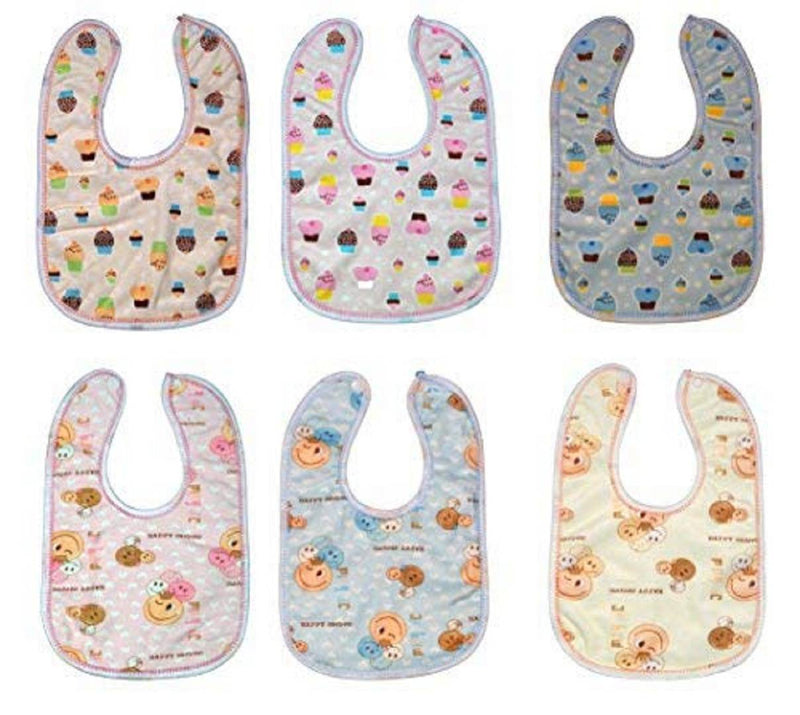 Waterproof  Washable Double Layer Baby Bibs for Feeding- 6 Pieces
