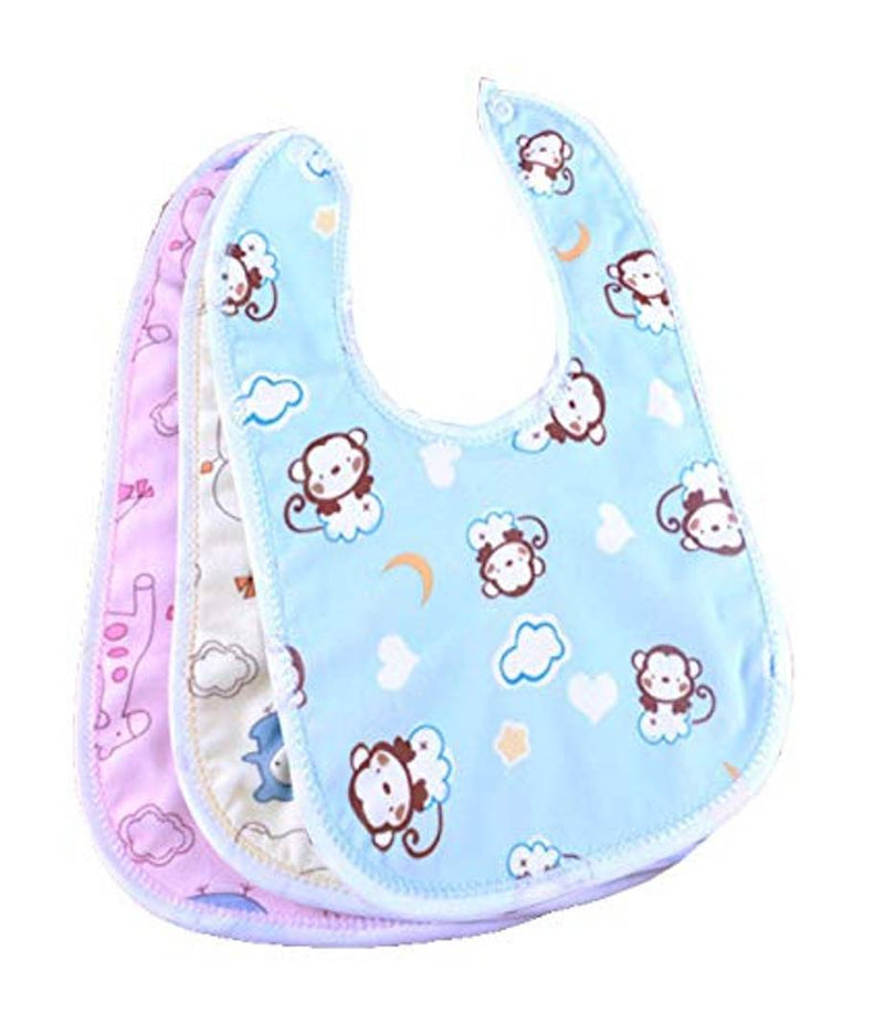 Waterproof Washable Double Layer Baby Bibs for Feeding- 3 Pieces