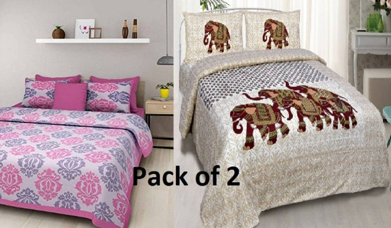 Gorgeous Printed Cotton Double Bedsheet (It include 2 Bedsheet and 4 Pillowcover)