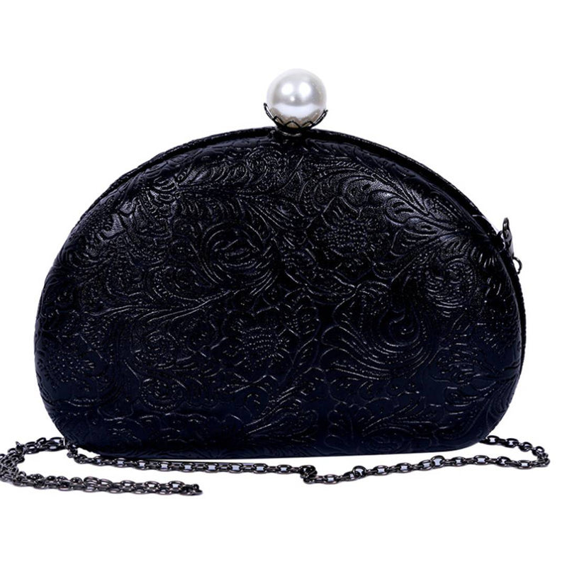 Stylish Polyester Black Embellished Clutches For Women