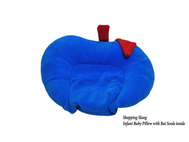 Baby Apple Shape Pillow With Sarso Seeds (Blue)