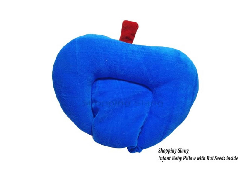 Baby Apple Shape Pillow With Sarso Seeds (Blue)