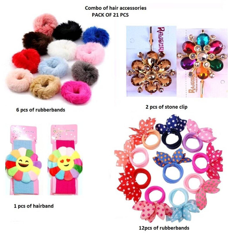 COMBO OF HAIR ACCESSORIES (PACK OF 21 PCS )