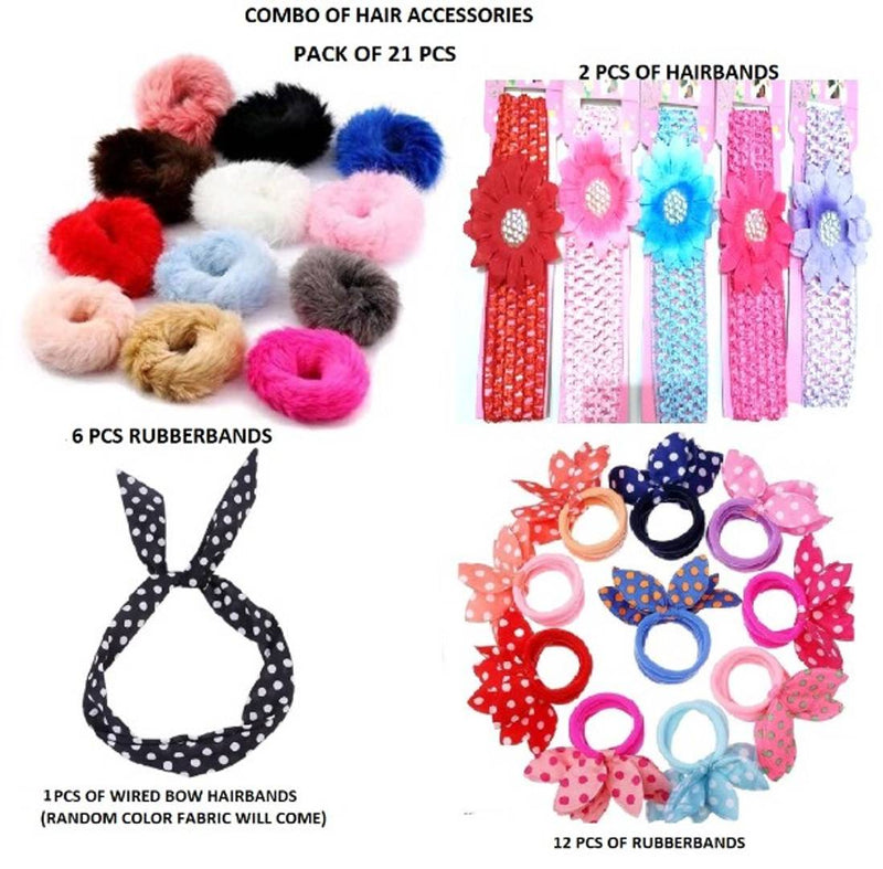 COMBO OF HAIR ACCESSORIES (PACK OF 21 PCS )
