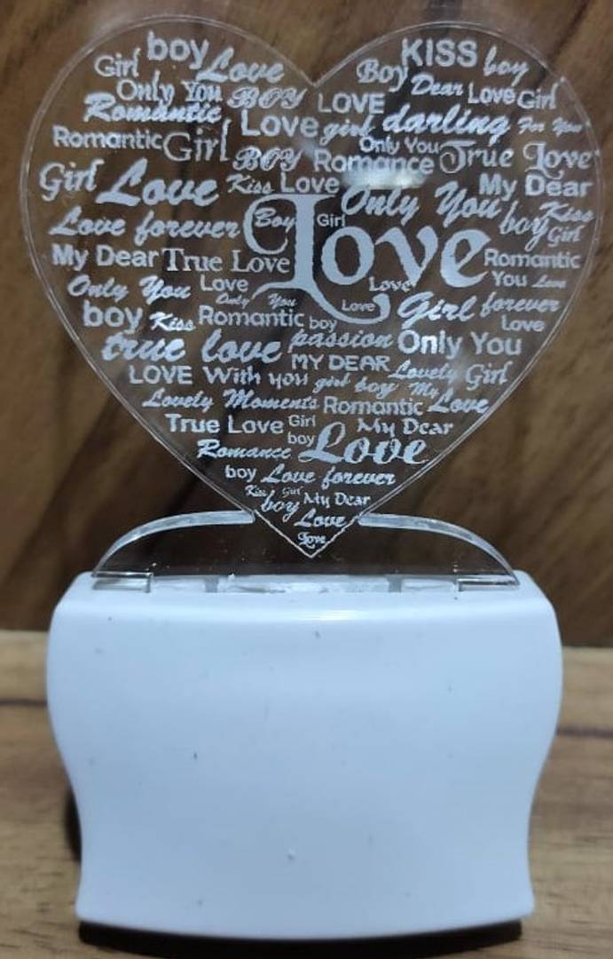 Love Night Lamp 3D Beautiful Illumination for Home, Bedroom with 7 Color LED Changing Light Night Lamp and Office Night Lamp