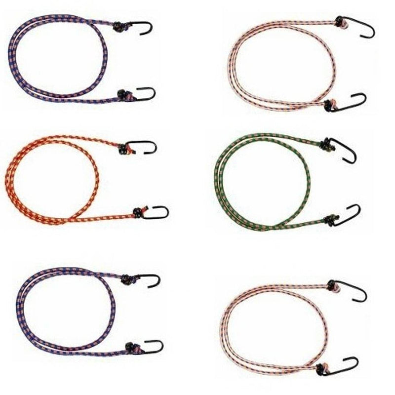 Rahbani Collection  Strength Elastic Bungee / Shock Cord Cables, Luggage Tying Rope With Hooks, Set Of 6 - Multicolor  (Length: 2.5 m, Diameter: 10 mm) used for tying luggage on cars, bikes, cycles, e