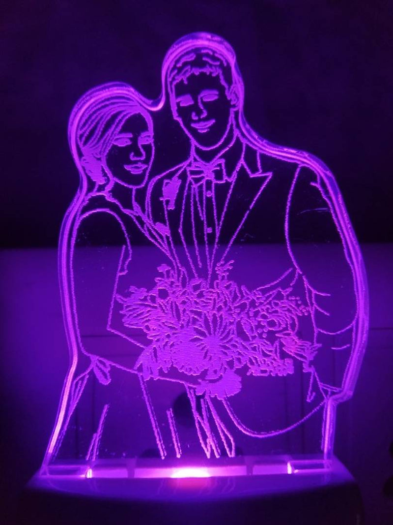 Romantic Love Couple Night Lamp 3D Beautiful Illumination for Home, Bedroom with 7 Color LED Changing Light Night Lamp and Office Night Lamp