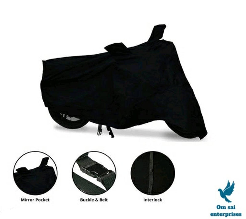 Essential Black Polyester Dust And Waterproof Bike Body Cover For Honda Shine