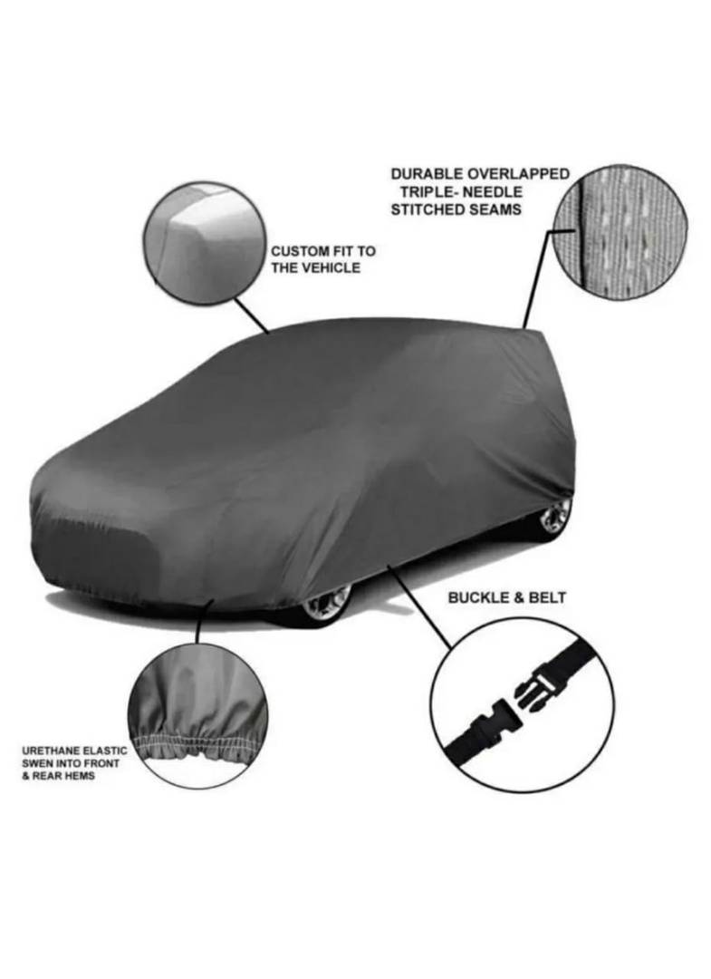 Essential Grey Polyester Dust And Waterproof Car Body Cover For Nissan Dustango Plus