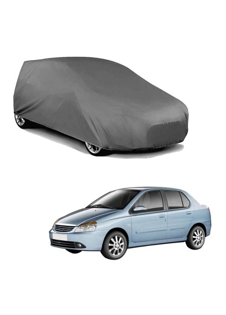 Essential Grey Polyester Dust And Waterproof Car Body Cover For TATA Motors Indigo