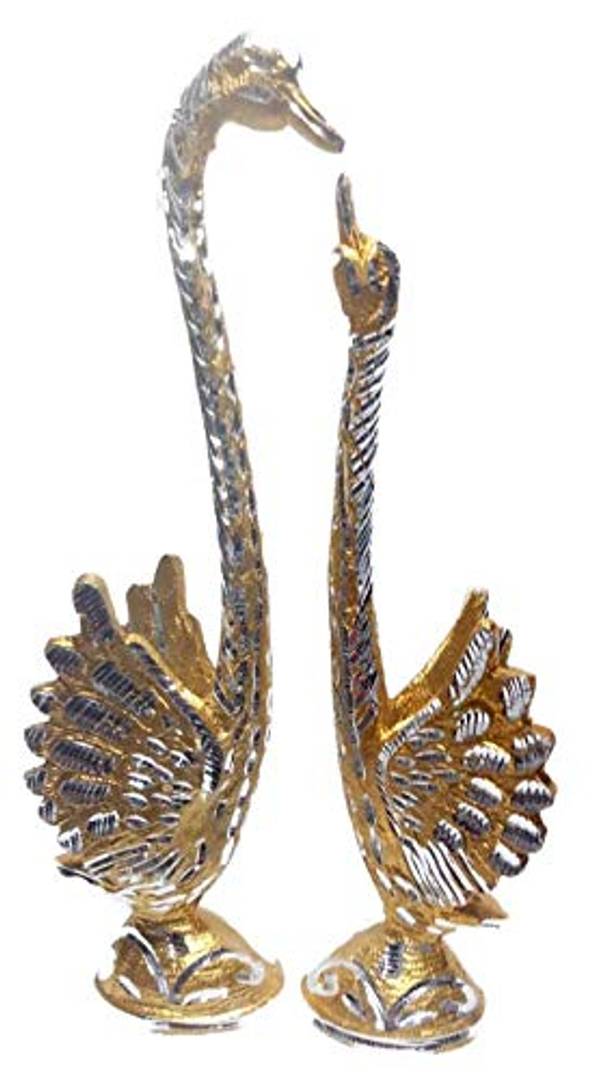 Golden Phank Swan Pair Handicraft