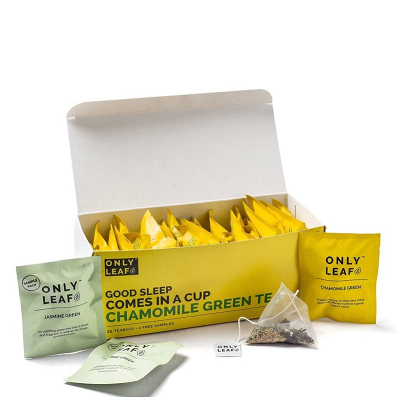 Onlyleaf Chamomile Green Tea, 25 Tea Bags & Dandelion Green Tea, 25 Tea Bags with 4 Free Exotic Samples Combo