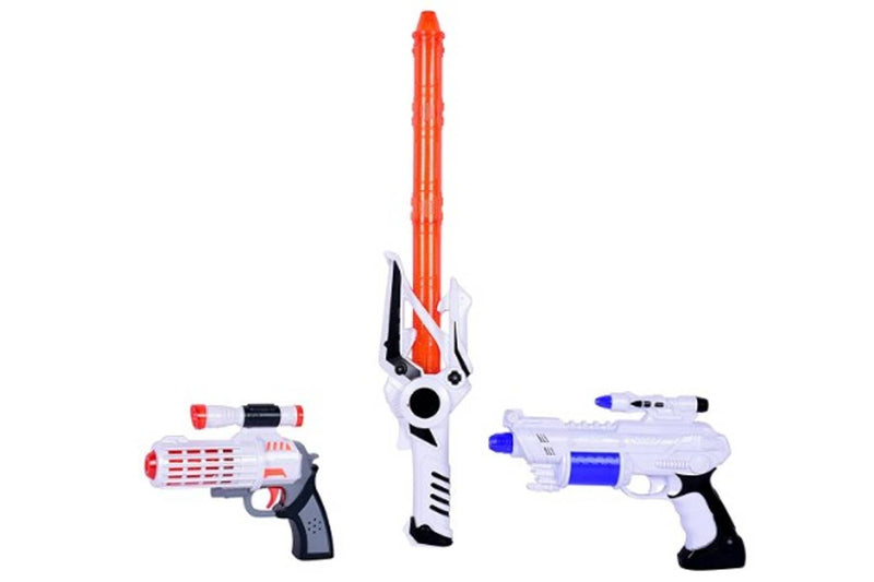 Planet of Toys Boys and Girls Space Weapon Set with Lights and Sounds for Kids (Set of 3)