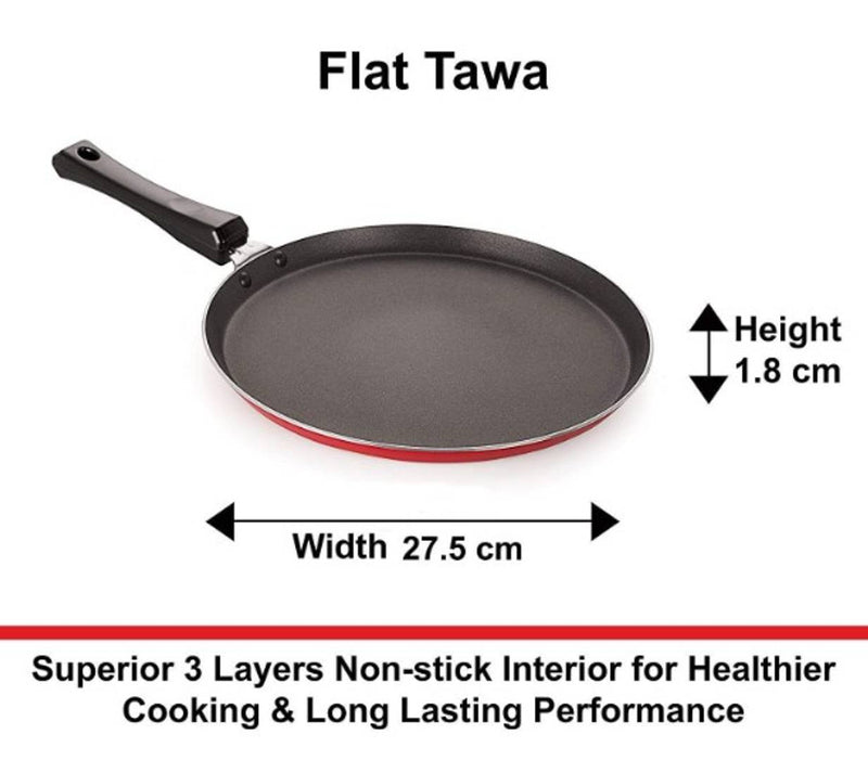 Special Non stick Dosa tawa, Flat Base dosa Tawa, 28cm*1.8cm (3 Layered Coated)