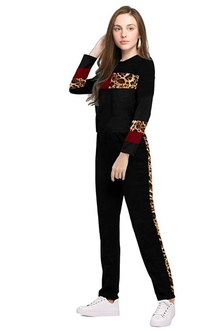 Women's Solid Cotton Printed Track Suit