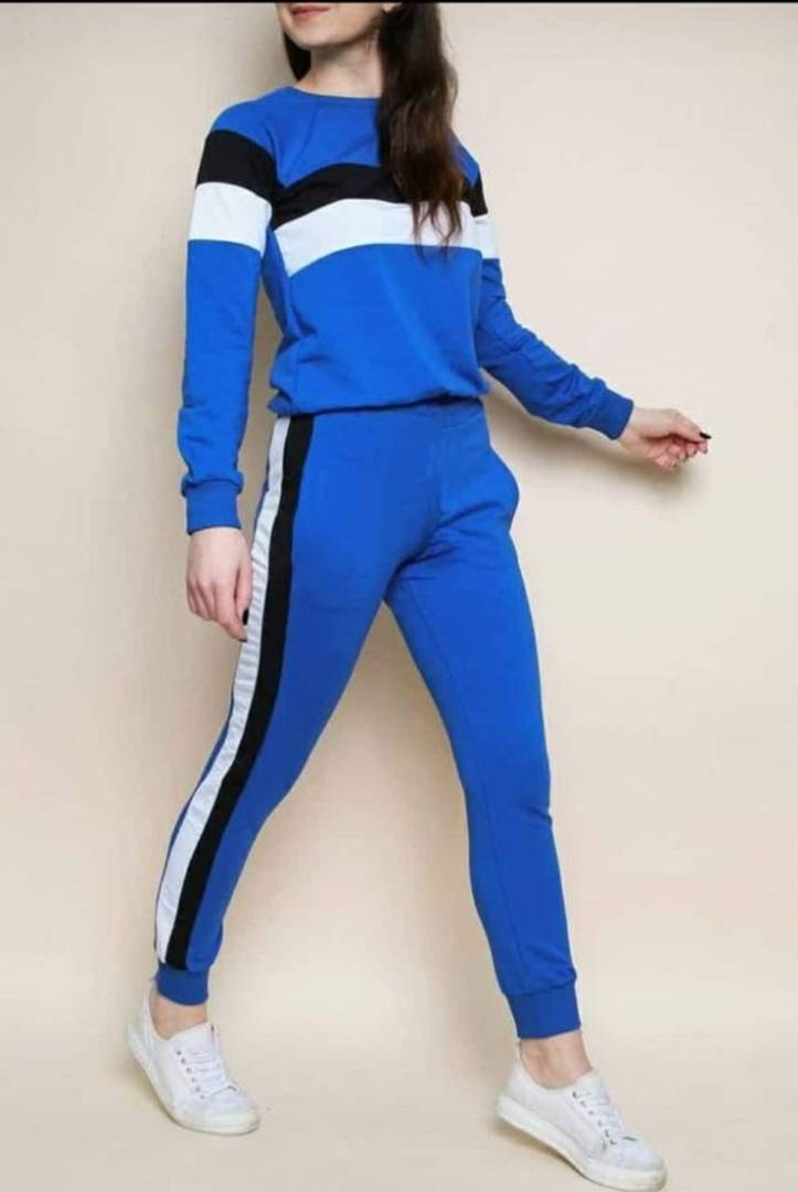 Women's Solid Cotton Printed Track Suit