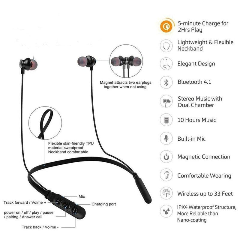 Acromax Heavy Bass Neckband Hp17 With Siri / Google Assistant For Xiaomi Smart Phones - Black