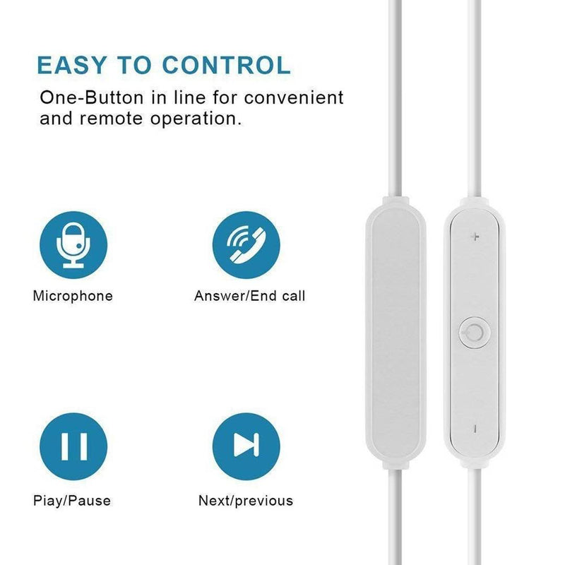 eHIKPlus Mi-T S-6 Bluetooth Neckband For Xiaomi & Samsung Mobiles - White