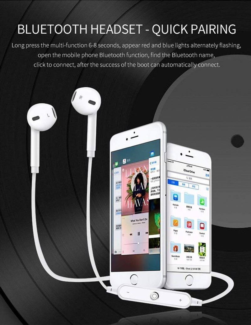 iSPARES Mi-T S-6 Bluetooth Neckband For Xiaomi & Samsung Mobiles - White