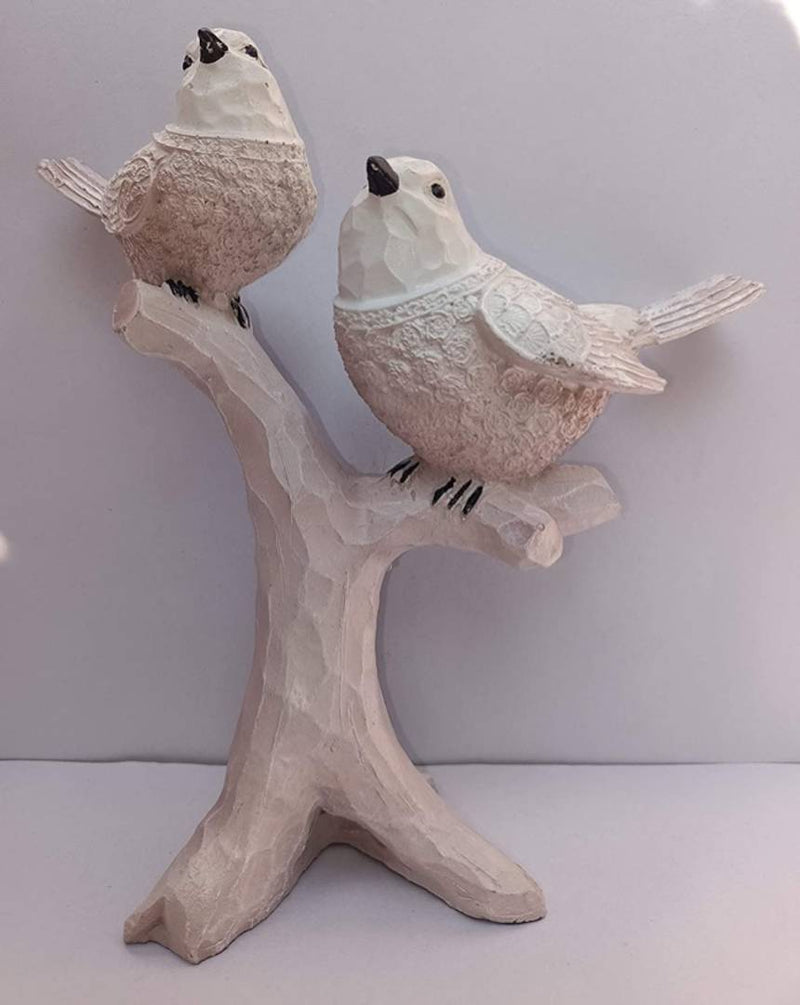 White Bird Sitting On Tree Branch| Bird Figurine for Home Décor |Housewarming Decorative Showpiece