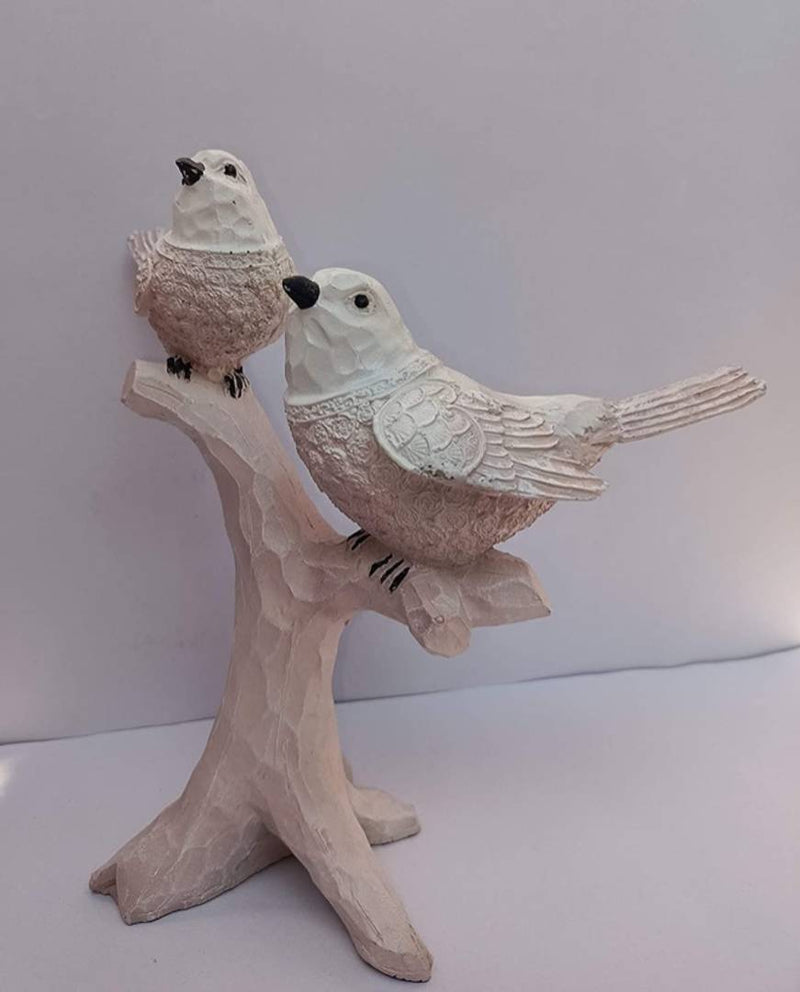 White Bird Sitting On Tree Branch| Bird Figurine for Home Décor |Housewarming Decorative Showpiece