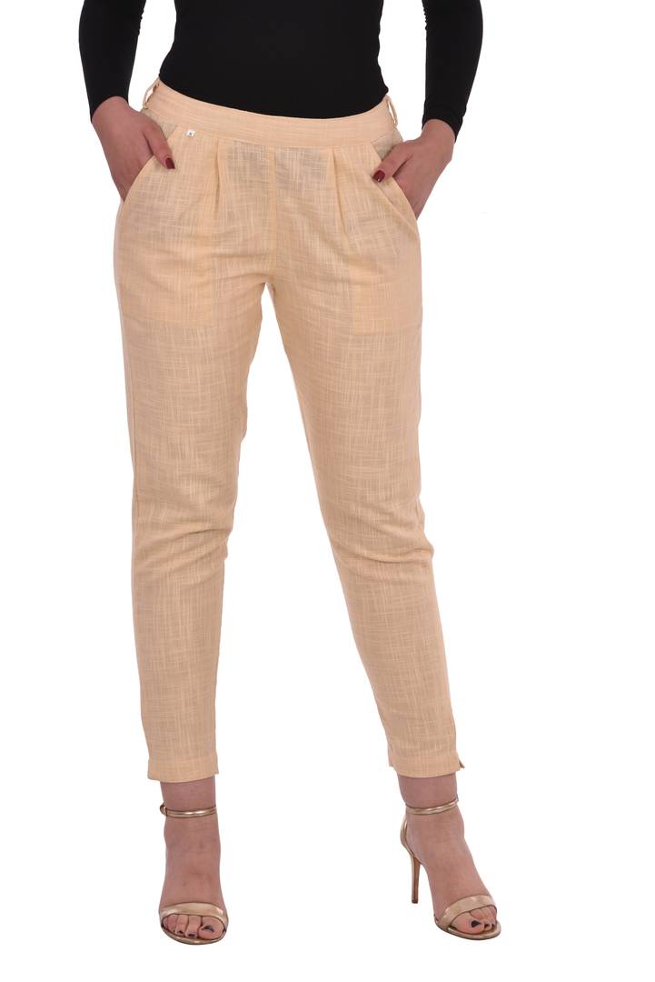 Women's Cotton Slub Regular Fit Trouser