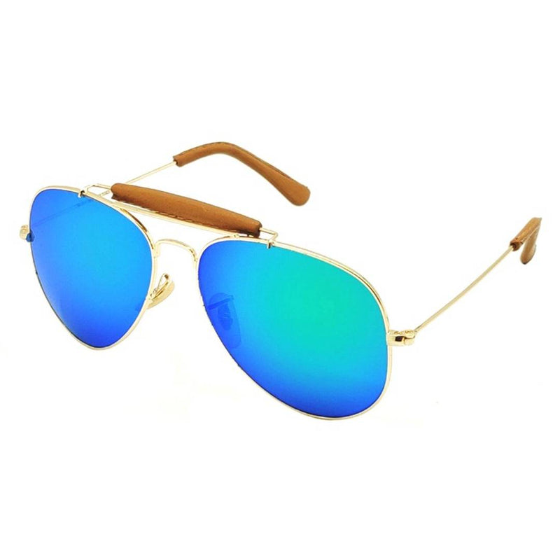 Aqua Blue Mirror Aviator Sunglass For Men