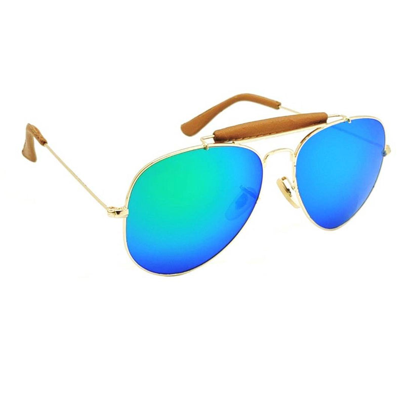 Aqua Blue Mirror Aviator Sunglass For Men