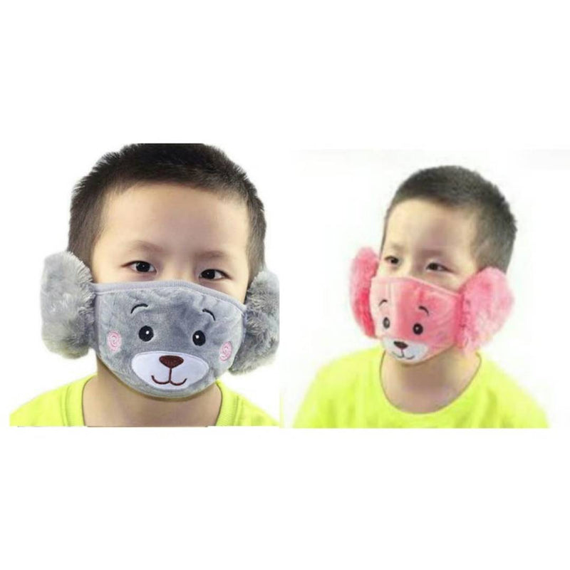 Winter Mask For Kids ,Earmuffs/Winter Mouth Muffle/Earmuffs (For 3 to 12 Year) (Pack Of 2) Multicolour